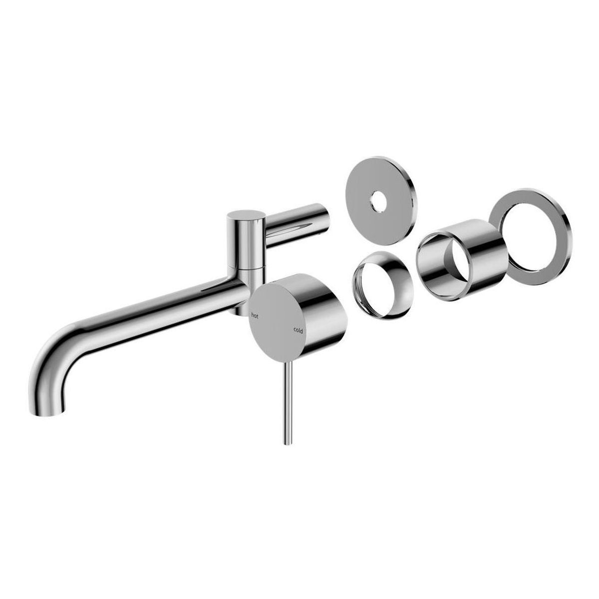Mecca Wall Basin/Bath Mixer Swivel Spout 225mm Trim Kits in Chrome