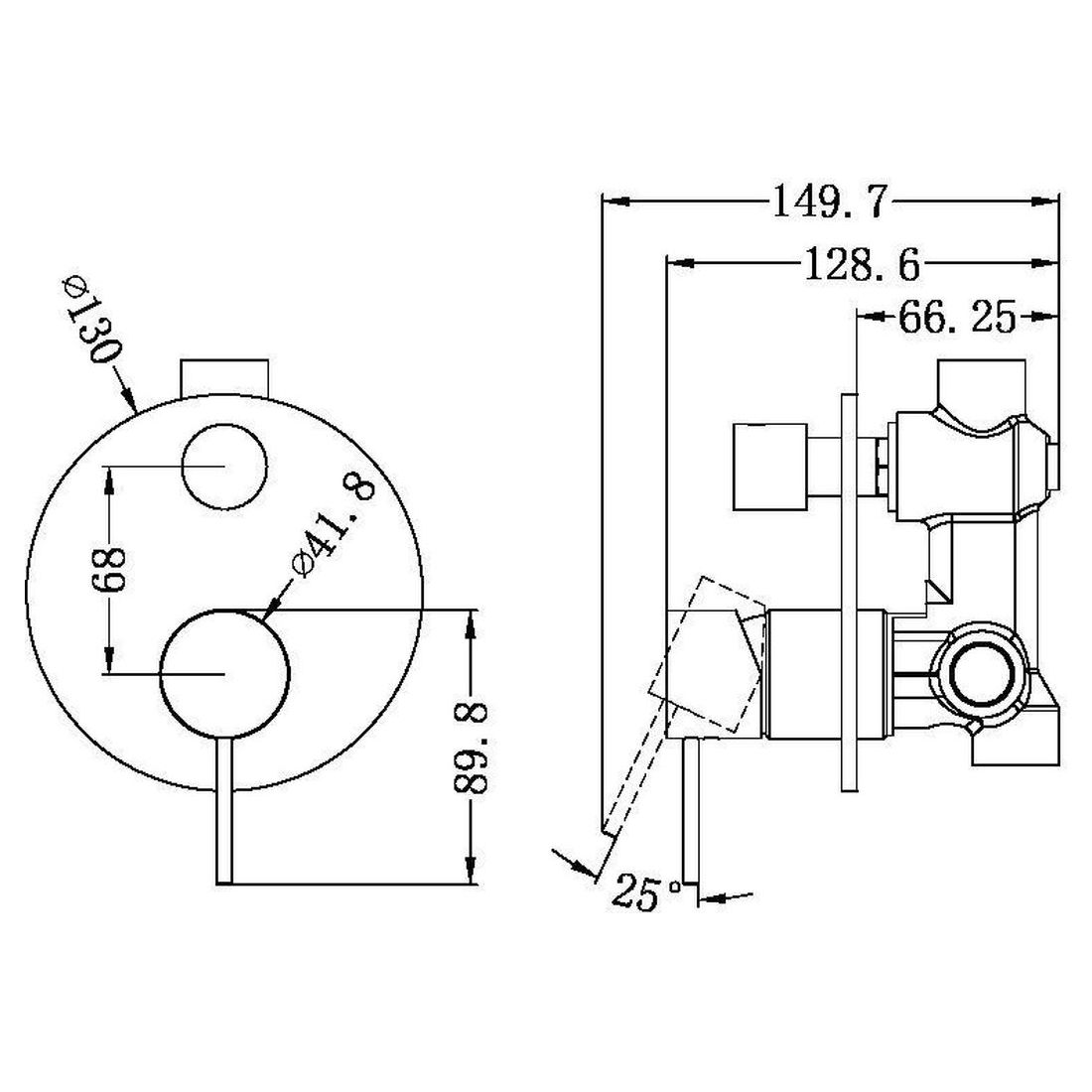 Mecca Shower Mixer With Divertor in Chrome