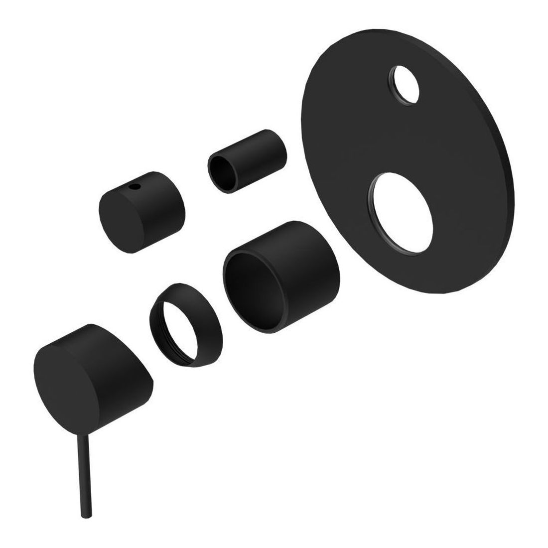 Mecca Shower Mixer With Divertor Trim Kits Only in Matte Black