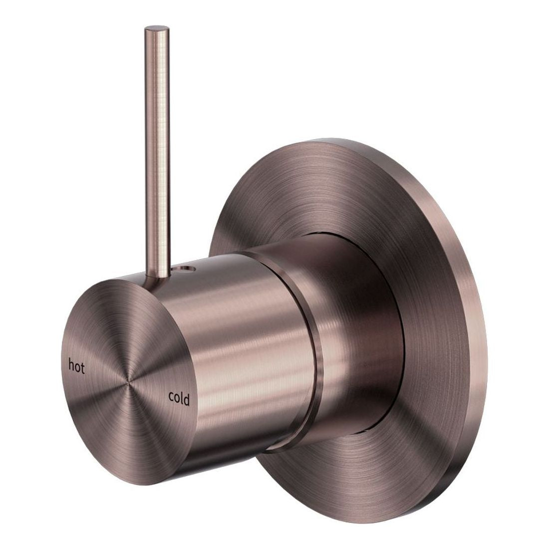 Mecca Shower Mixer Handle Up 80mm Plate in Brushed Bronze