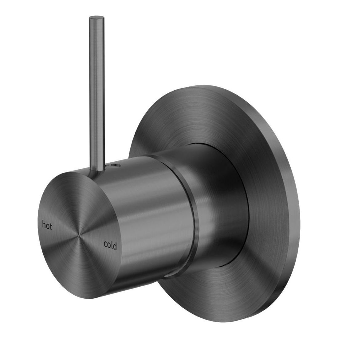 Mecca Shower Mixer Handle Up 80mm Plate in Gun Metal