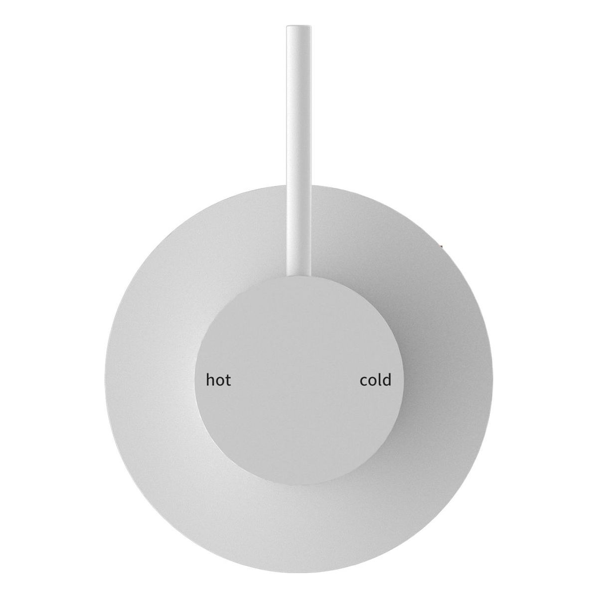 Mecca Shower Mixer Handle Up 80mm Plate in Matte White
