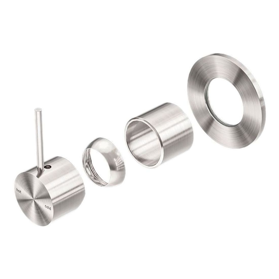 Mecca Shower Mixer Handle Up 80mm Plate Trim Kits Only in Brushed Nickel