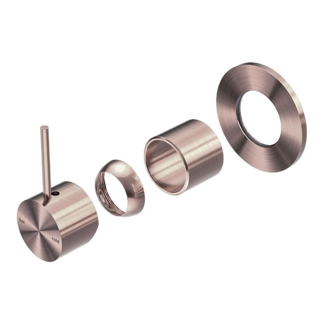 Mecca Shower Mixer Handle Up 80mm Plate Trim Kits Only in Brushed Bronze