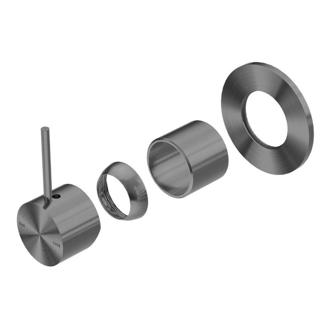 Mecca Shower Mixer Handle Up 80mm Plate Trim Kits Only in Gun Metal
