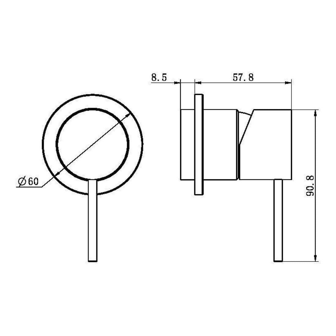 Mecca Shower Mixer 60mm Plate Trim Kits Only in Chrome