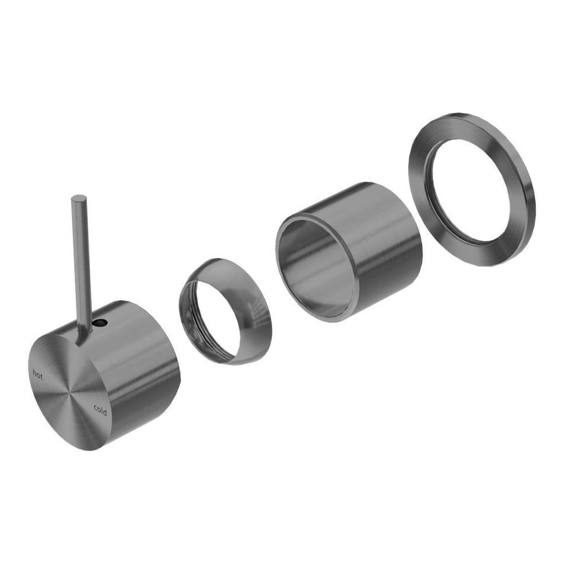 Mecca Shower Mixer 60mm Handle Up Plate Trim Kits Only in Gun Metal