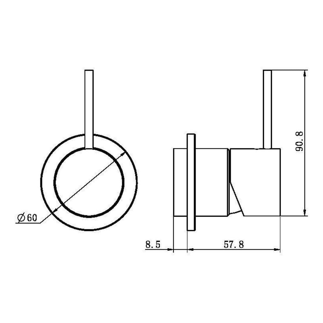 Mecca Shower Mixer 60mm Handle Up Plate Trim Kits Only in Matte Black