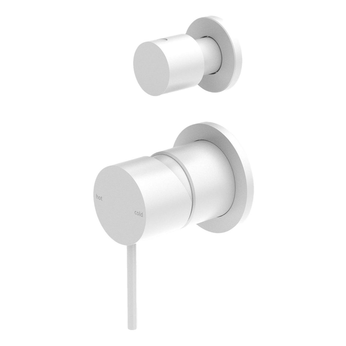 Mecca Shower Mixer With Divertor Separate Back Plate in Matte White
