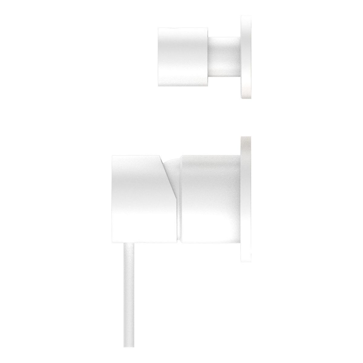 Mecca Shower Mixer With Divertor Separate Back Plate in Matte White