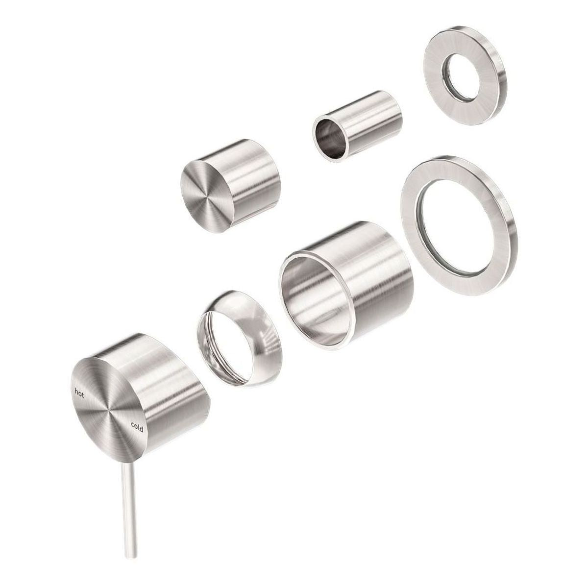 Mecca Shower Mixer With Divertor Separate Back Plate Trim Kits in Brushed Nickel