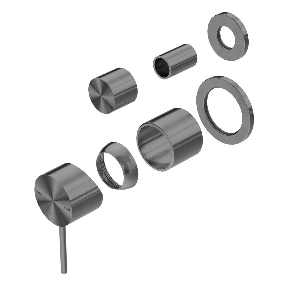 Mecca Shower Mixer With Divertor Separate Back Plate Trim Kits in Gun Metal