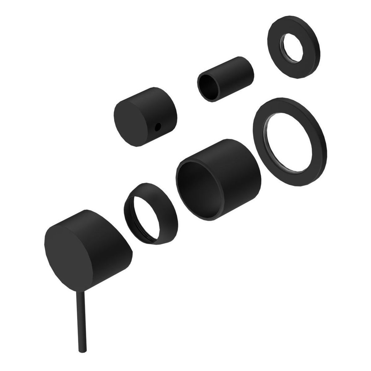 Mecca Shower Mixer With Divertor Separate Back Plate Trim Kits in Matte Black