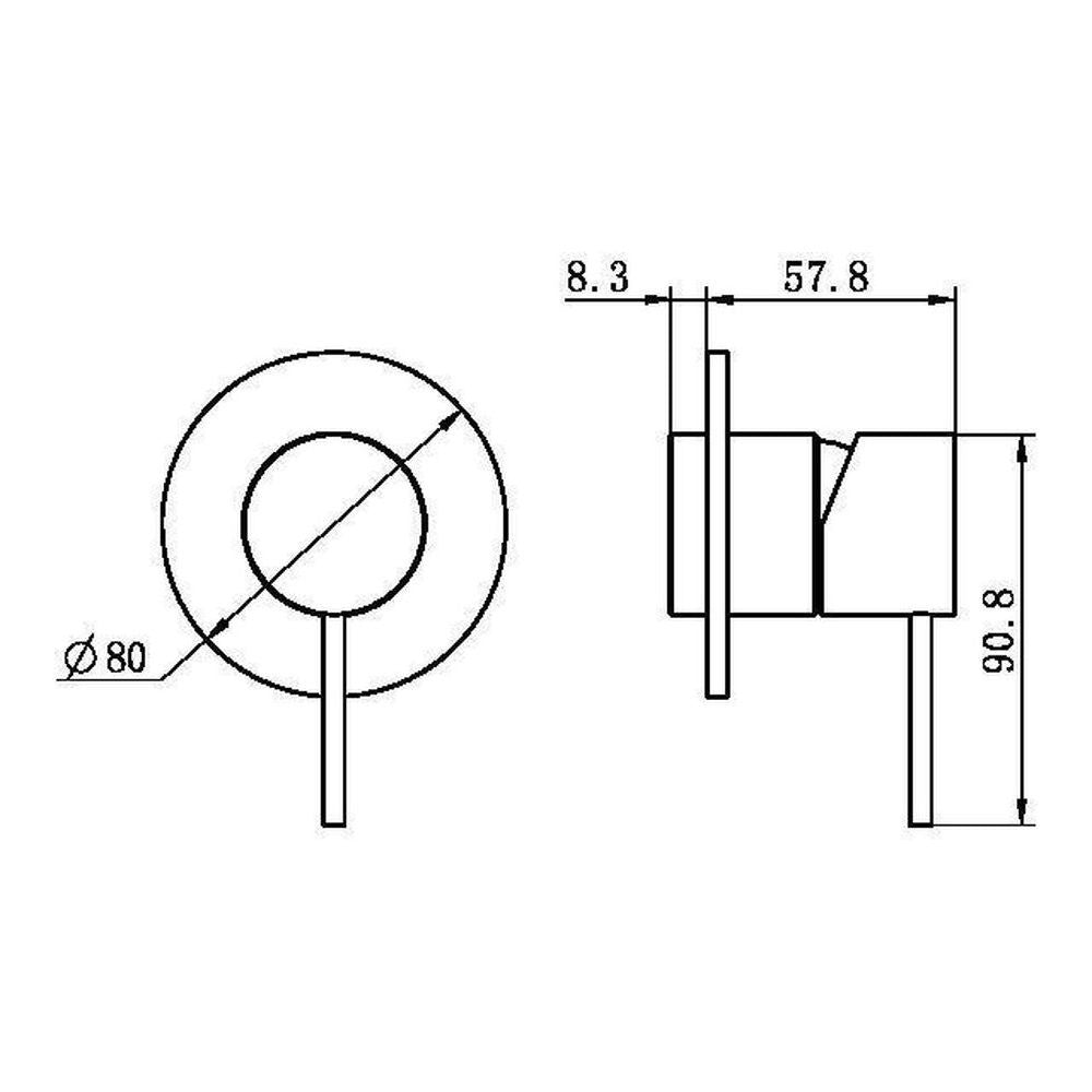 Mecca Shower Mixer 80mm Plate Trim Kits Only in Brushed Nickel