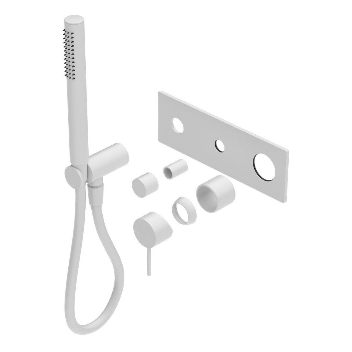 Mecca Shower Mixer Divertor System Trim Kits Only in Matte White