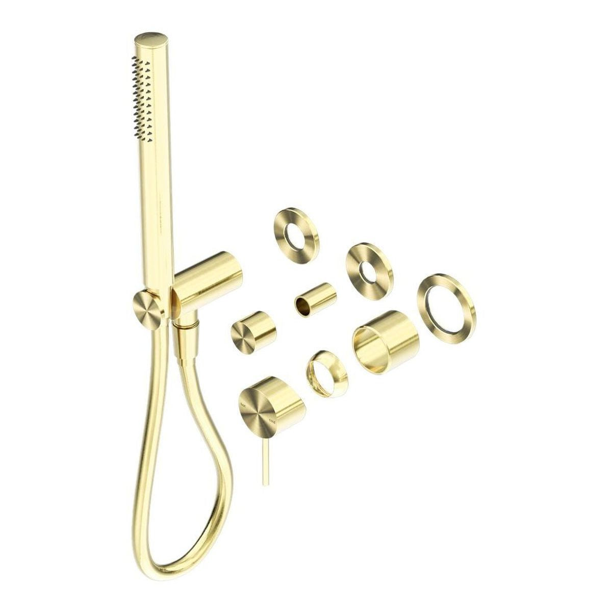 Mecca Shower Mixer Divertor System Separate Back Plate Trim Kits in Brushed Gold
