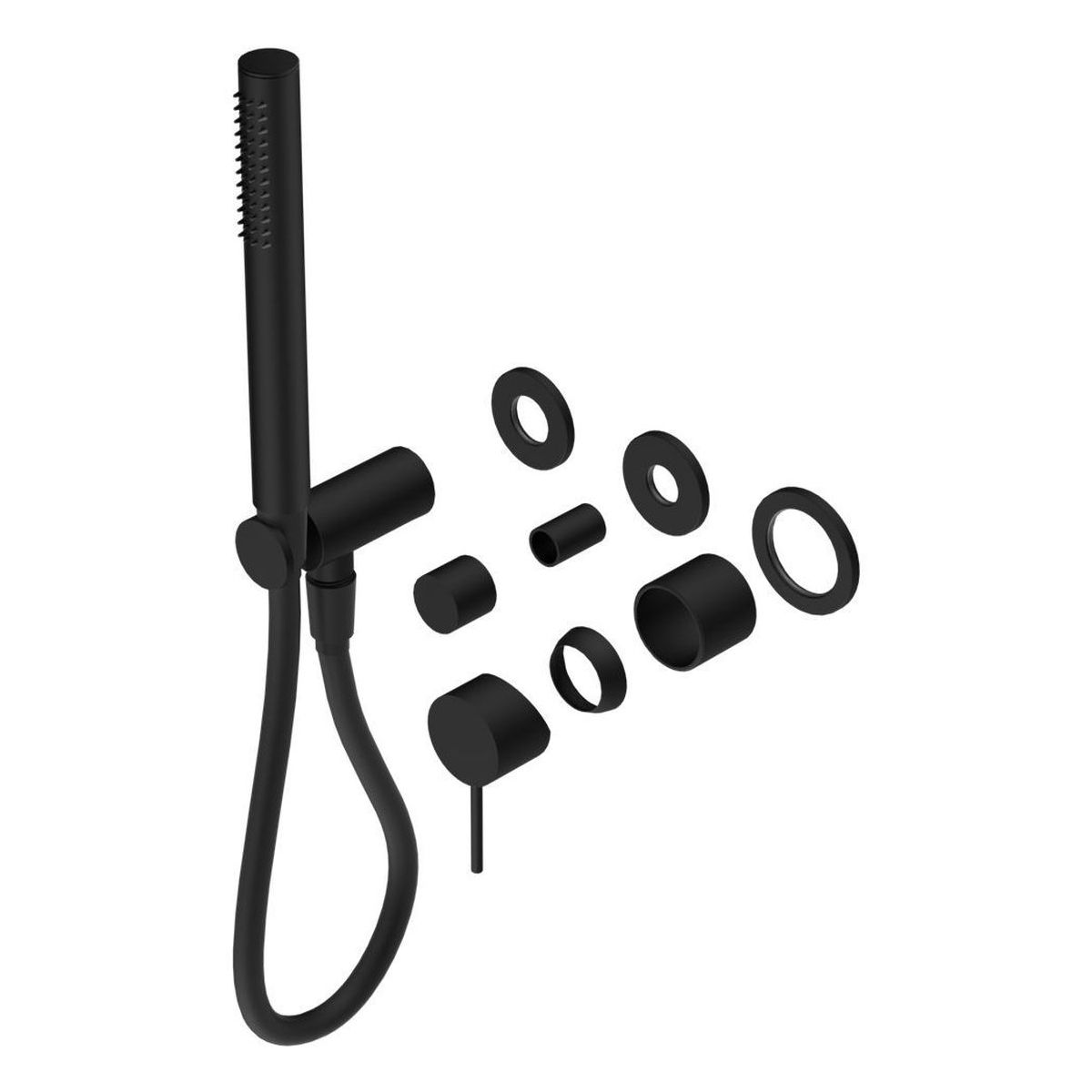 Mecca Shower Mixer Divertor System Separate Back Plate Trim Kits in Matte Black