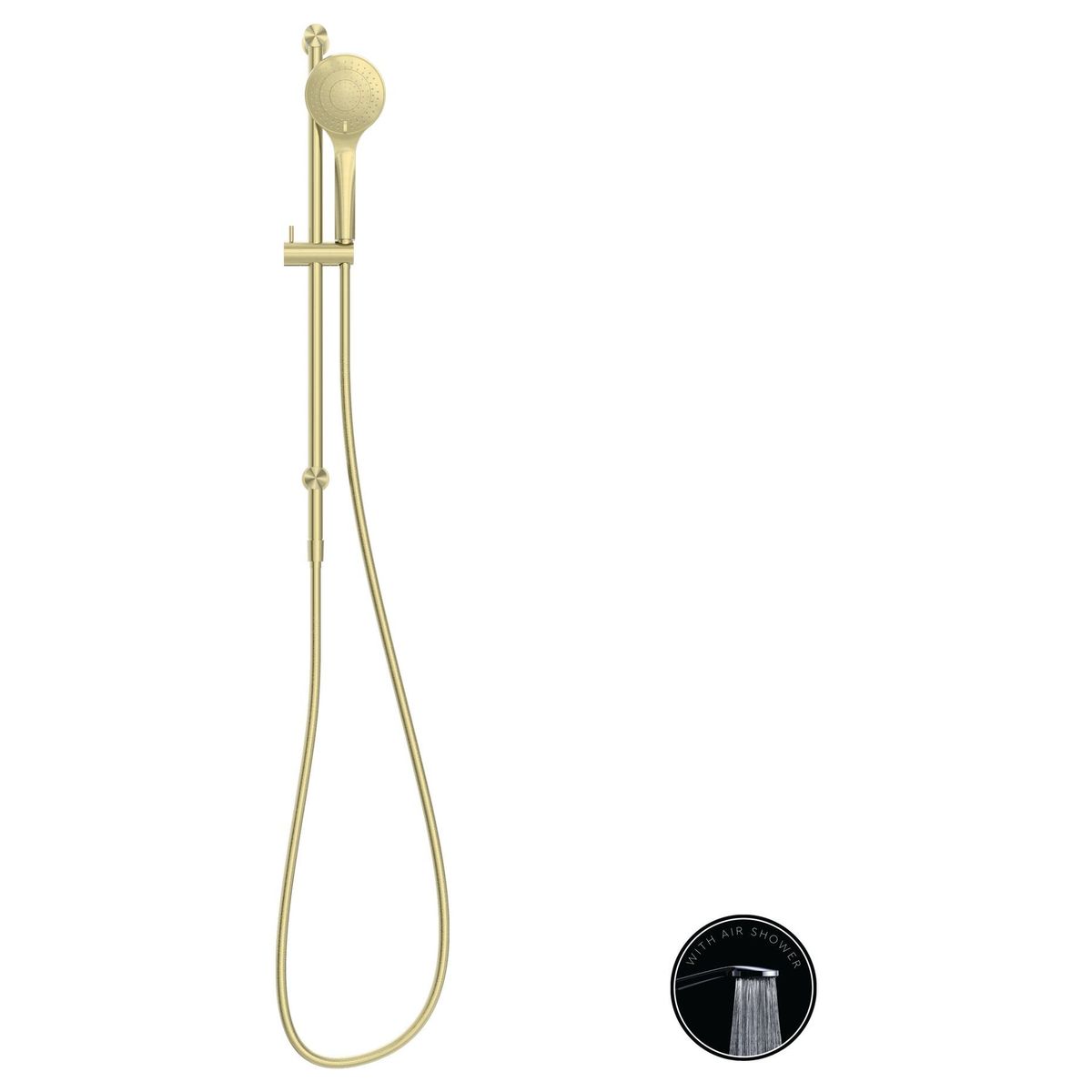 Opal Shower Rail With Air Shower - Brushed Gold