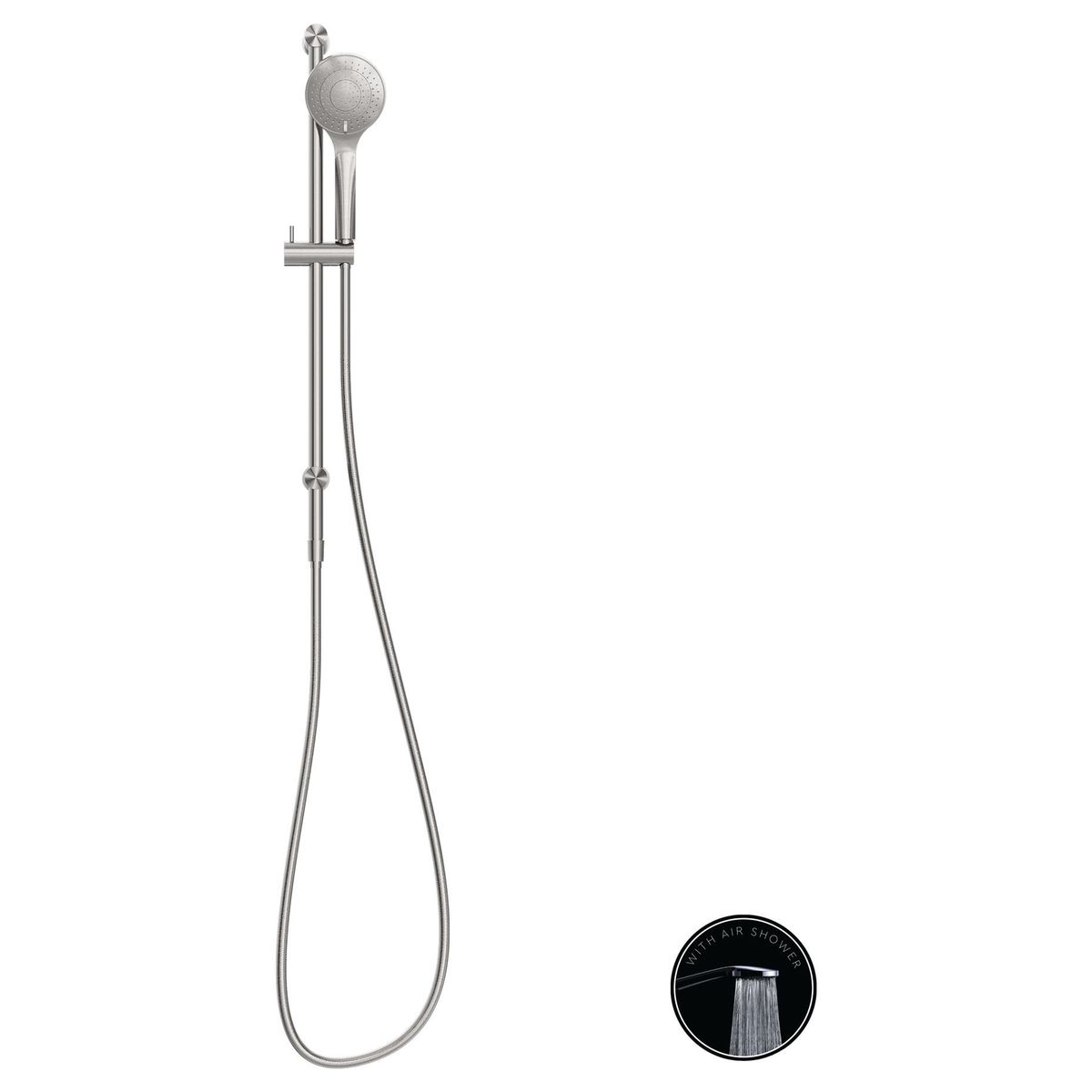 Opal Shower Rail With Air Shower - Brushed Nickel