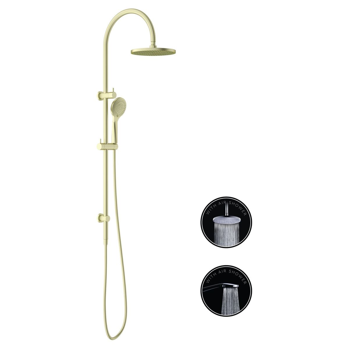 Opal Twin Shower With Air Shower - Brushed Gold