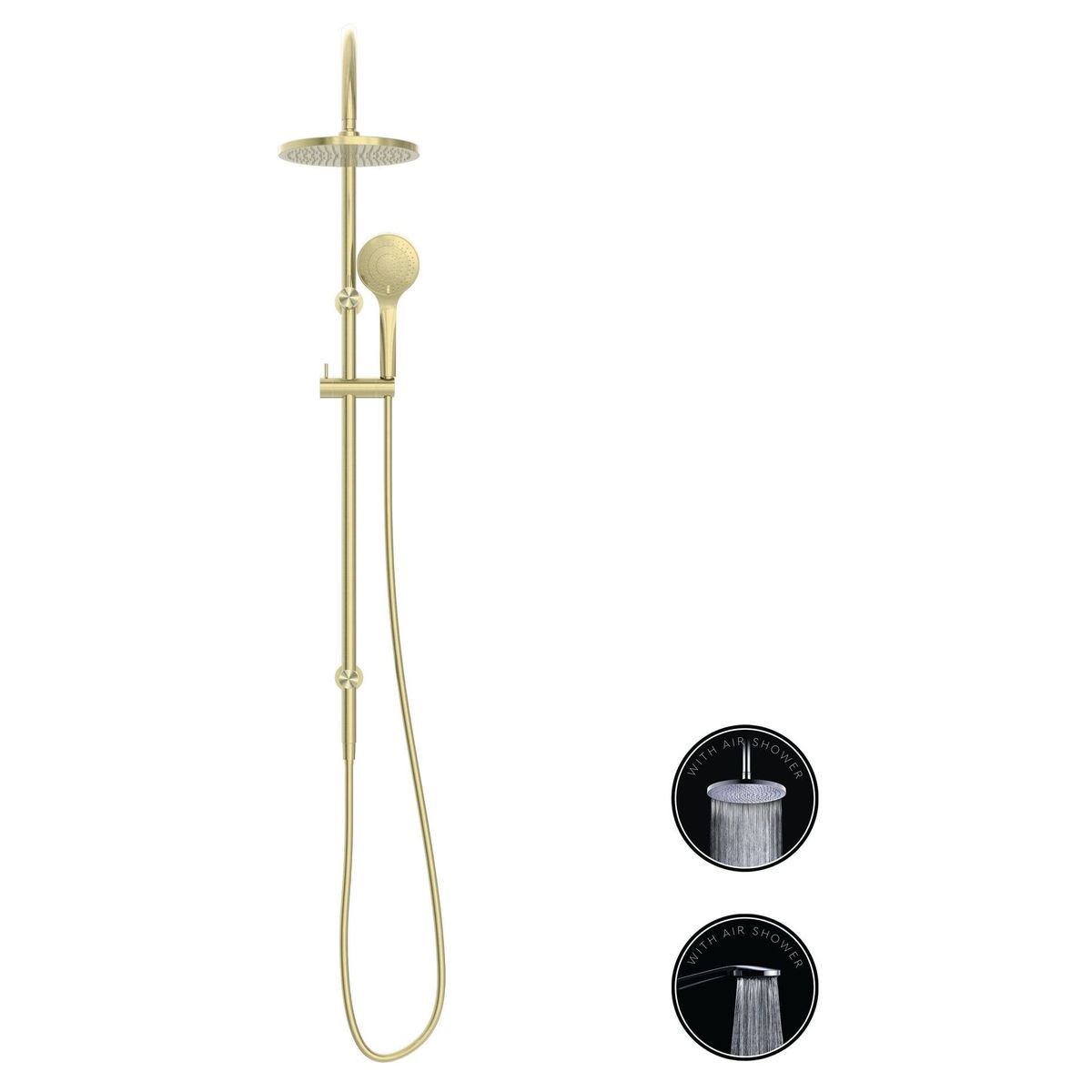 Opal Twin Shower With Air Shower - Brushed Gold