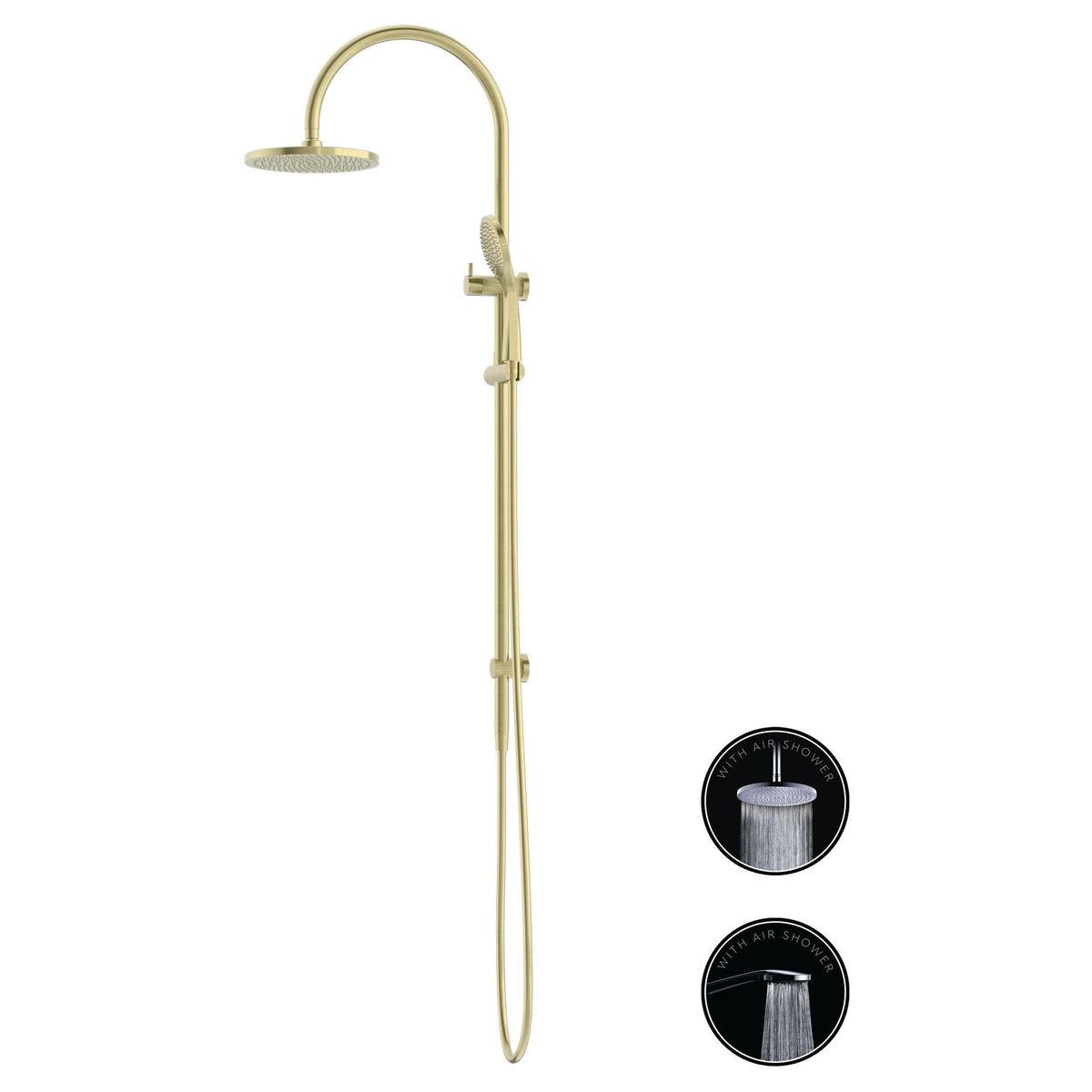 Opal Twin Shower With Air Shower - Brushed Gold