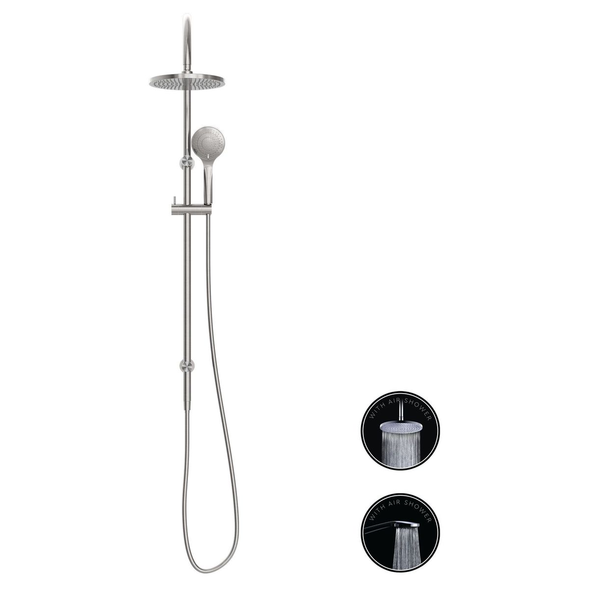 Opal Twin Shower With Air Shower - Brushed Nickel