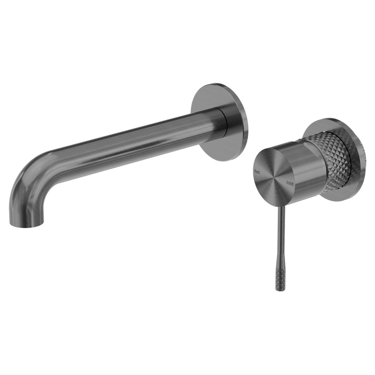 Opal Wall Basin/Bath Mixer Separate Back Plate 185mm - Graphite