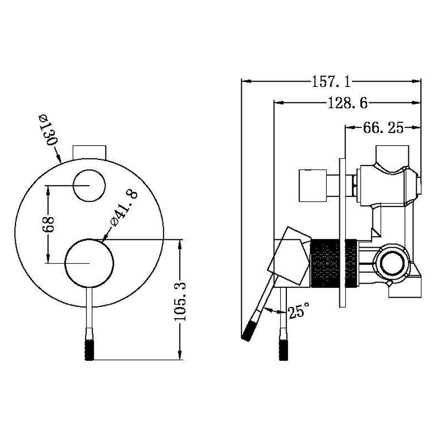 Opal Shower Mixer With Divertor - Graphite