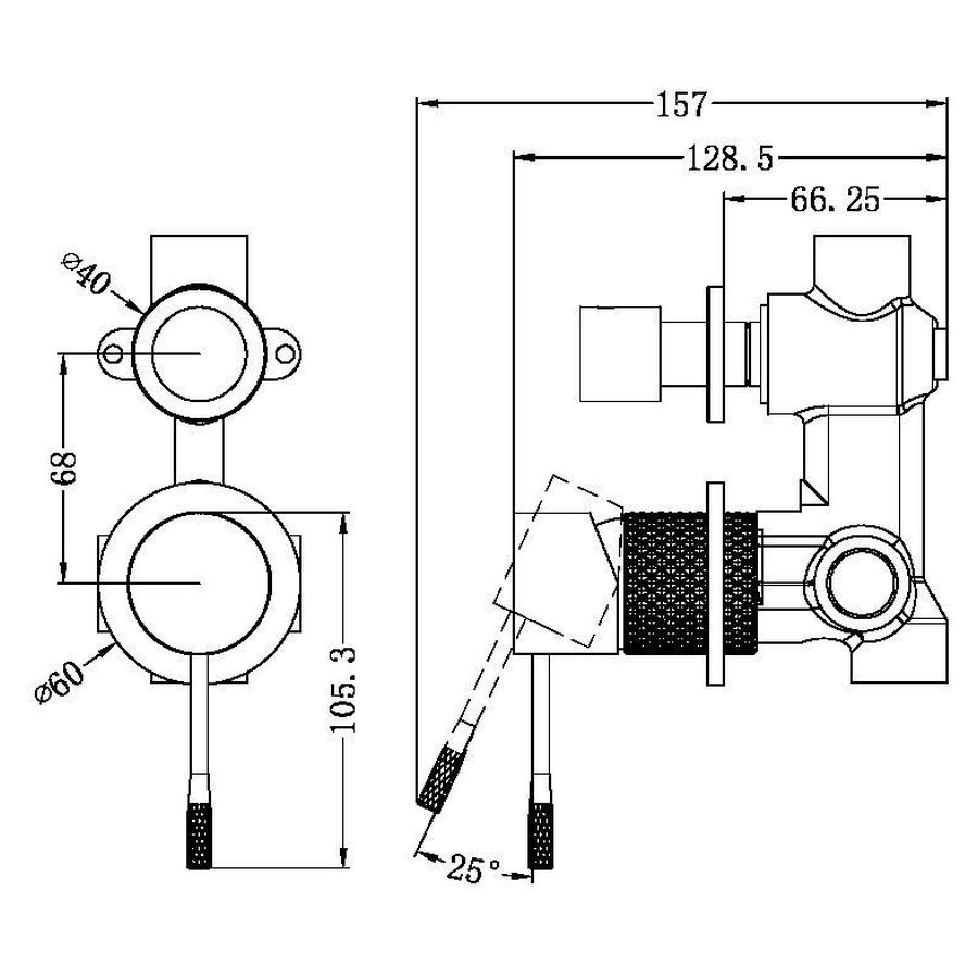 Opal Shower Mixer With Divertor Separate Plate - Brushed Bronze