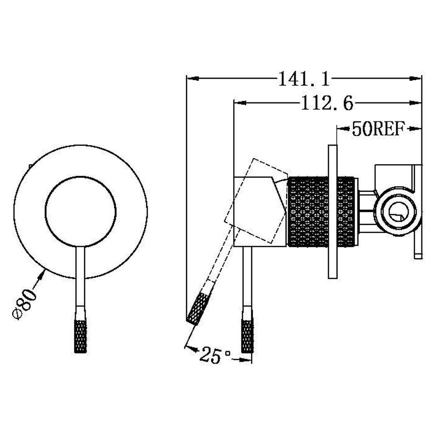 Opal Shower Mixer 80mm Plate - Graphite