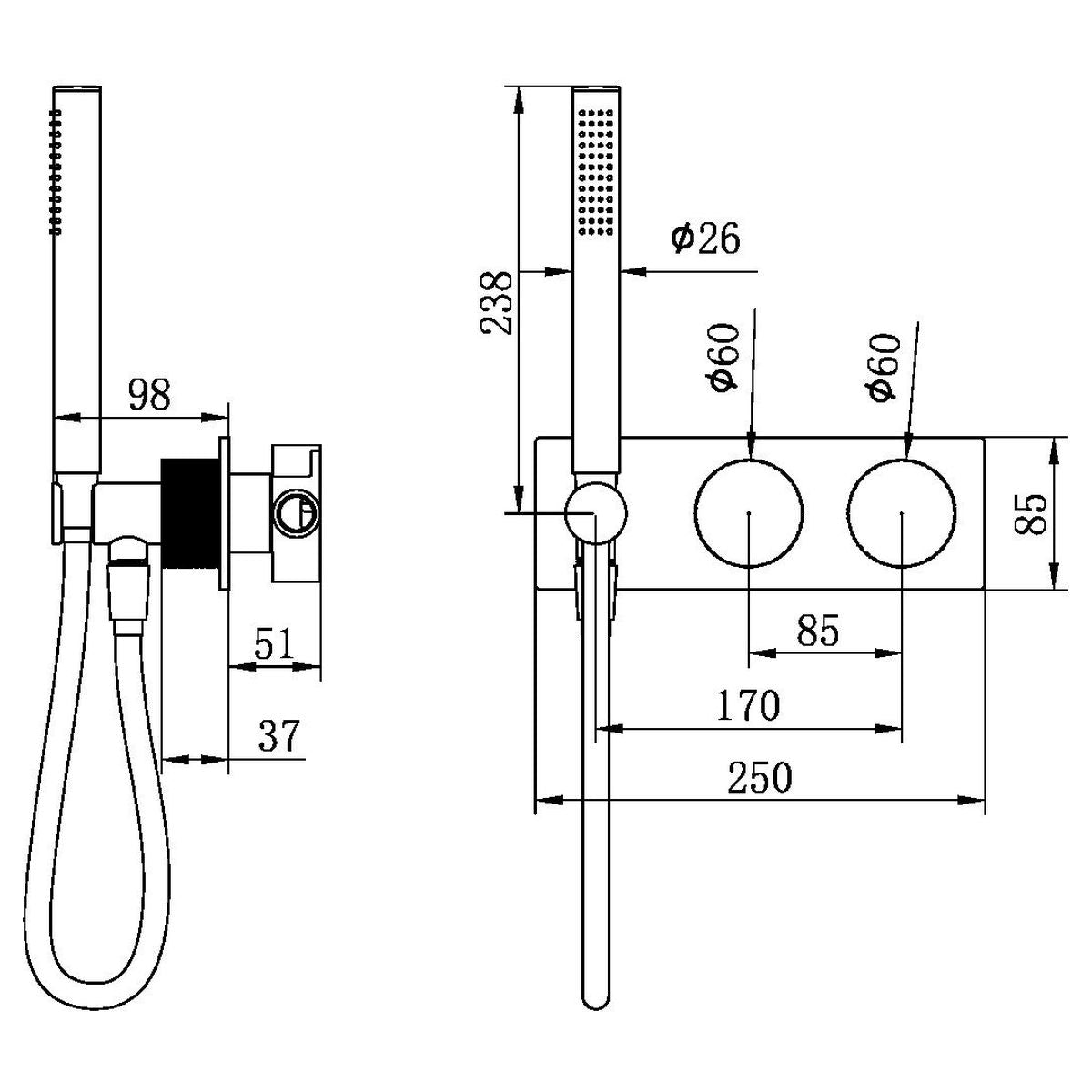 Opal Progressive Shower System - Brushed Gold