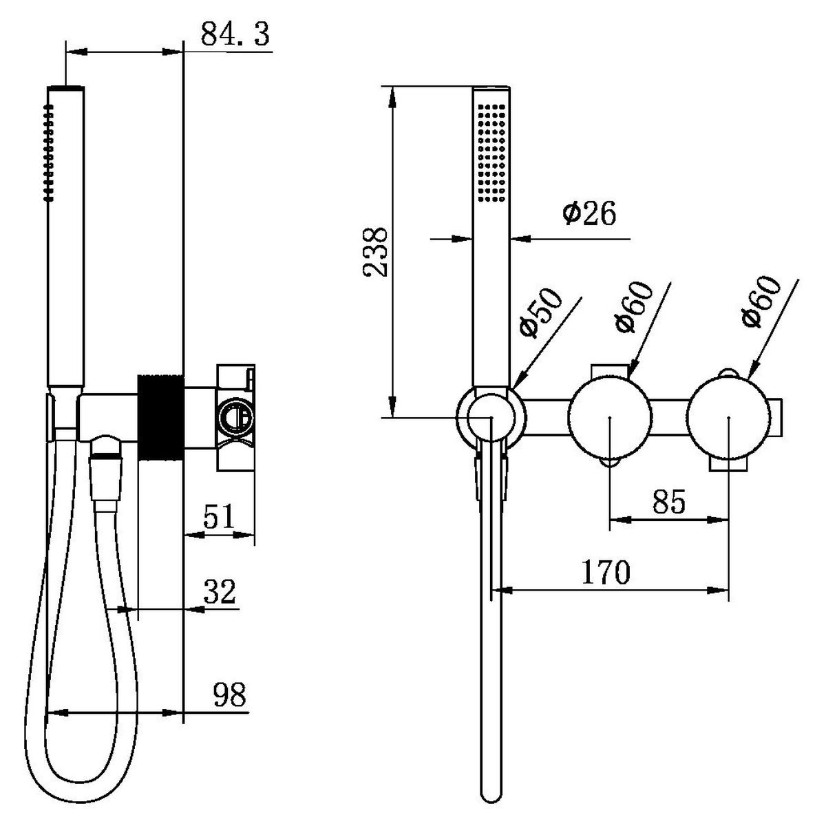 Opal Progressive Shower System Separate Plate Trim Kits Only - Graphite
