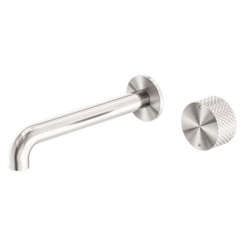 Opal Progressive Wall Basin/Bath Set 185mm - Brushed Nickel