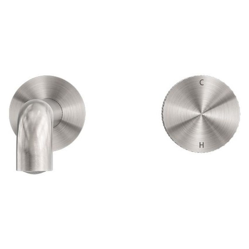 Opal Progressive Wall Basin/Bath Set 185mm - Brushed Nickel