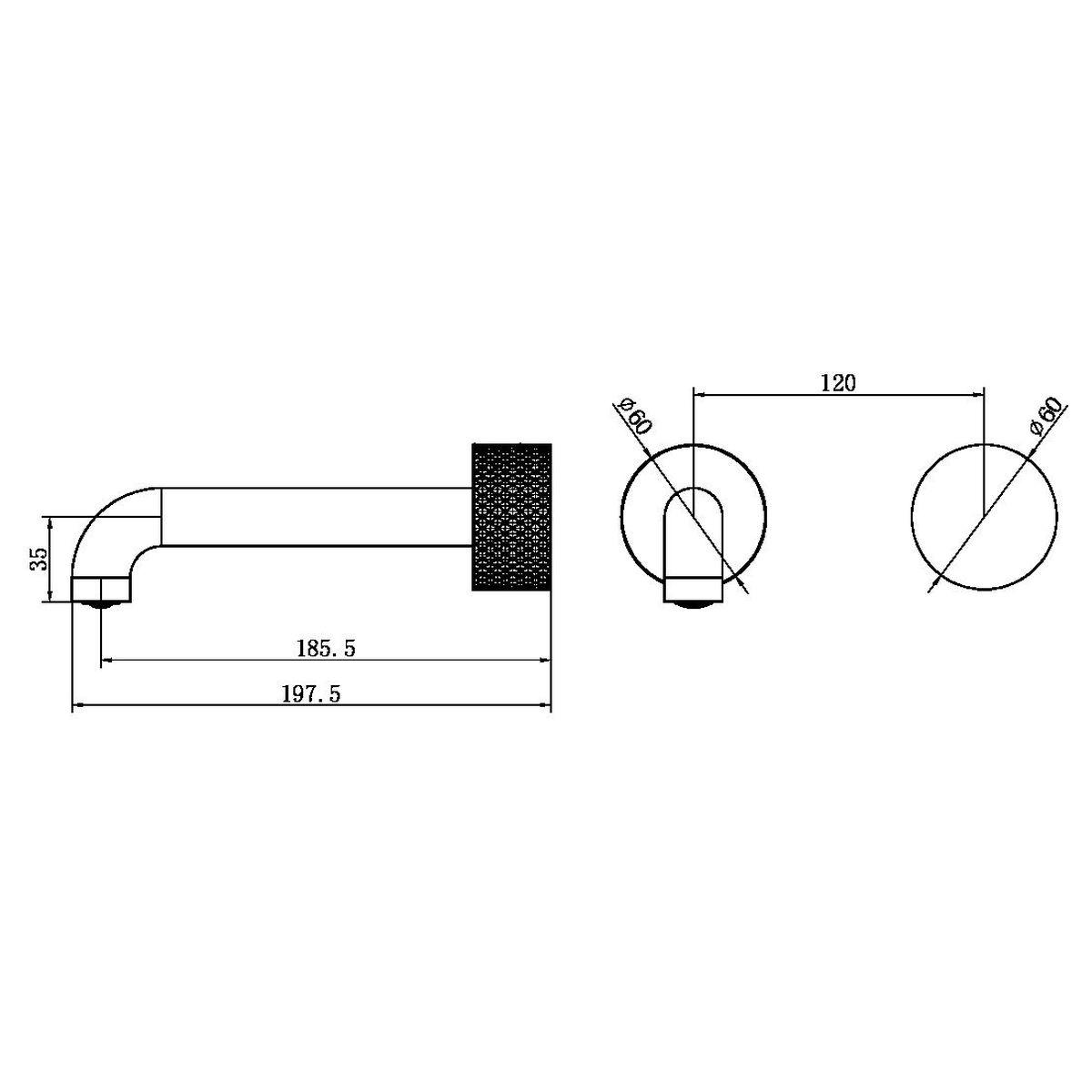 Opal Progressive Wall Basin/Bath Set Trim Kits Only 160mm Spout - Graphite