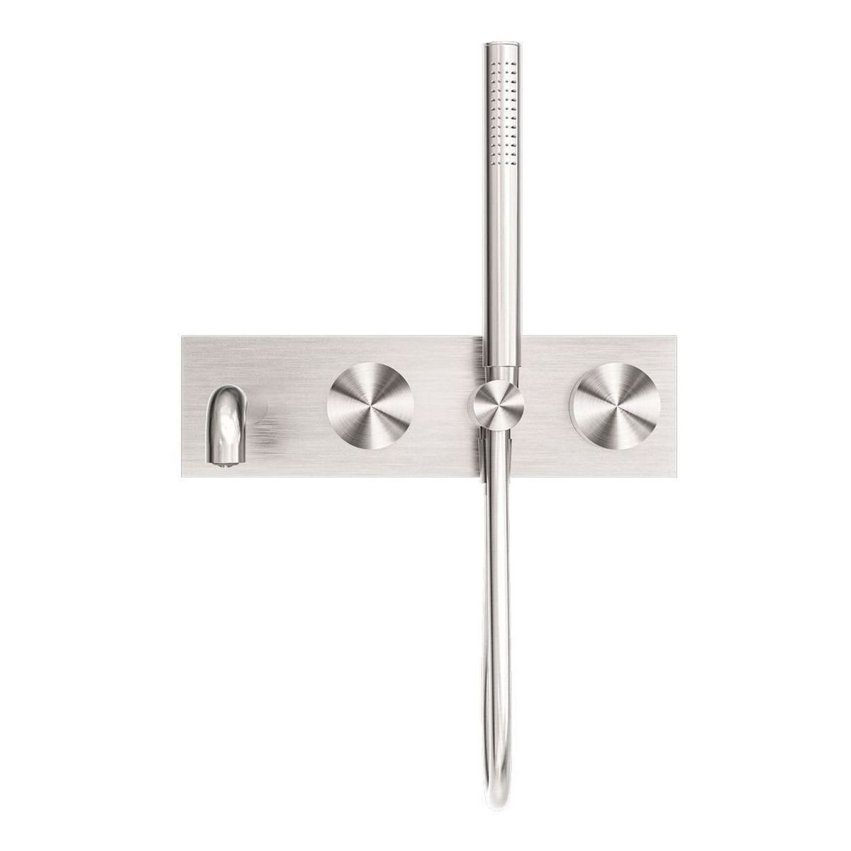 Kara Progressive Shower System With Spout 230mm in Brushed Nickel