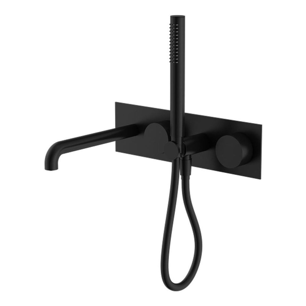 Kara Progressive Shower System With Spout 250mm in Matte Black