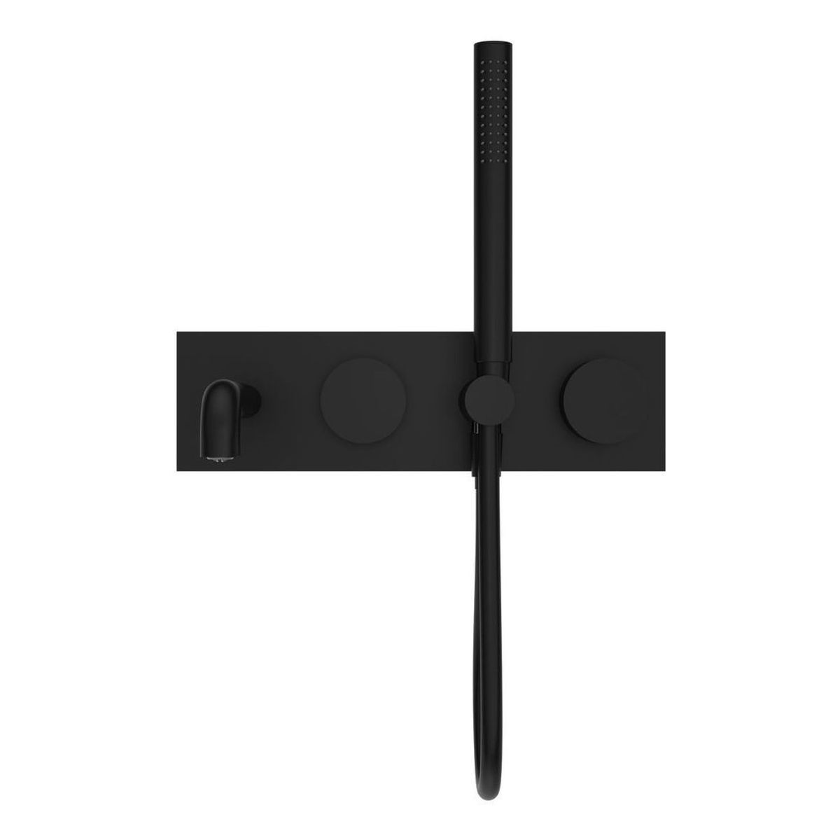 Kara Progressive Shower System With Spout 250mm in Matte Black