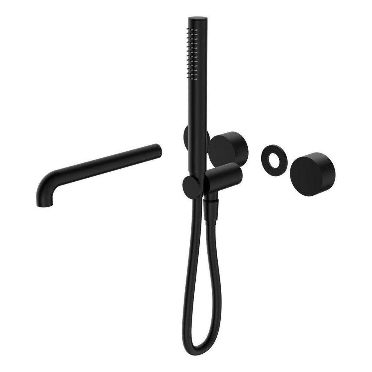 Kara Progressive Shower System Separate Plate With Spout 230mm Trim Kits in Matte Black