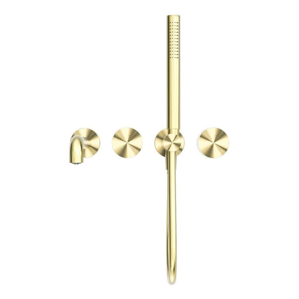 Kara Progressive Shower System Separate Plate With Spout 250mm in Brushed Gold