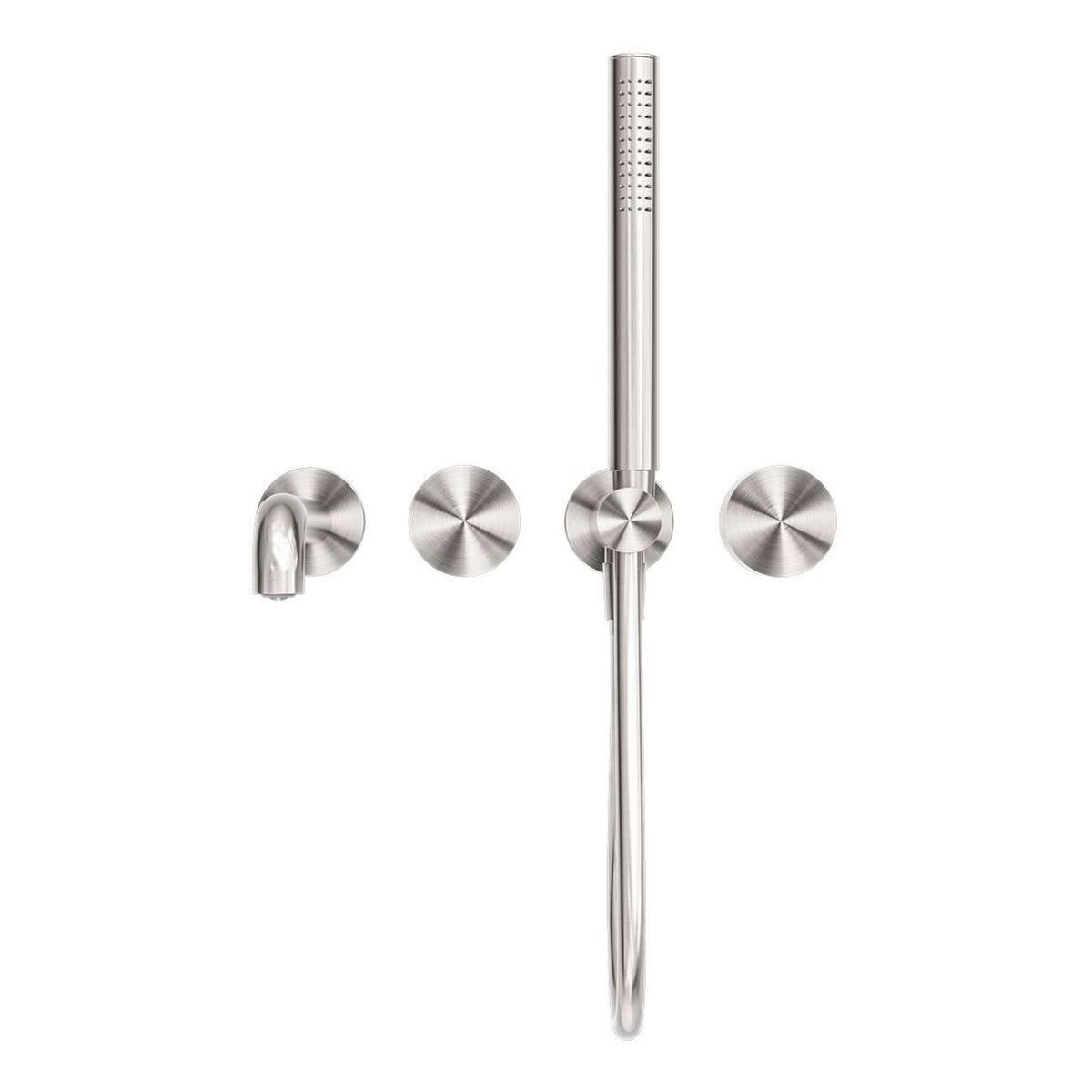 Kara Progressive Shower System Separate Plate With Spout 250mm in Brushed Nickel