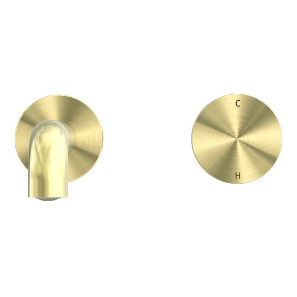Kara Progressive Wall Basin/Bath Set 260mm in Brushed Gold