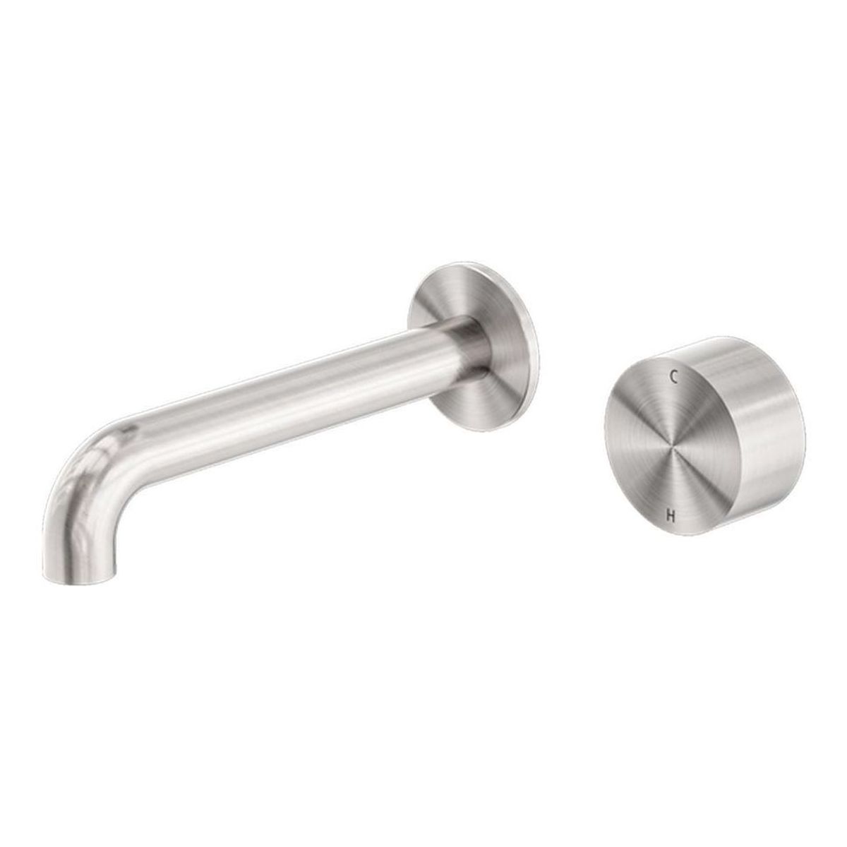 Kara Progressive Wall Basin/Bath Set 260mm in Brushed Nickel