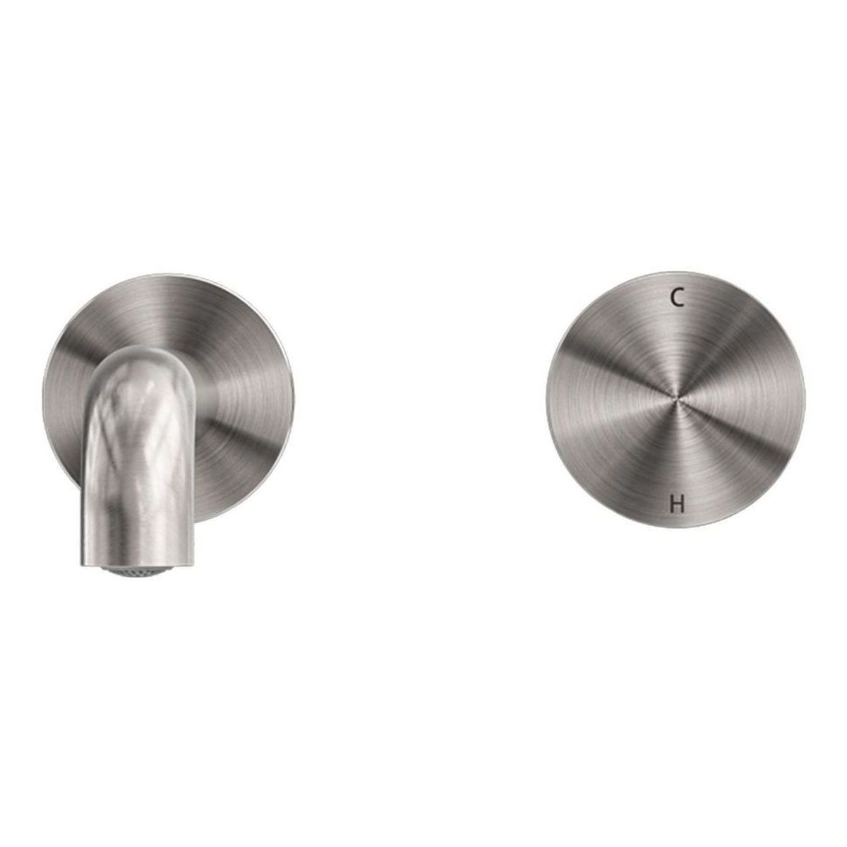 Kara Progressive Wall Basin/Bath Set 260mm in Brushed Nickel
