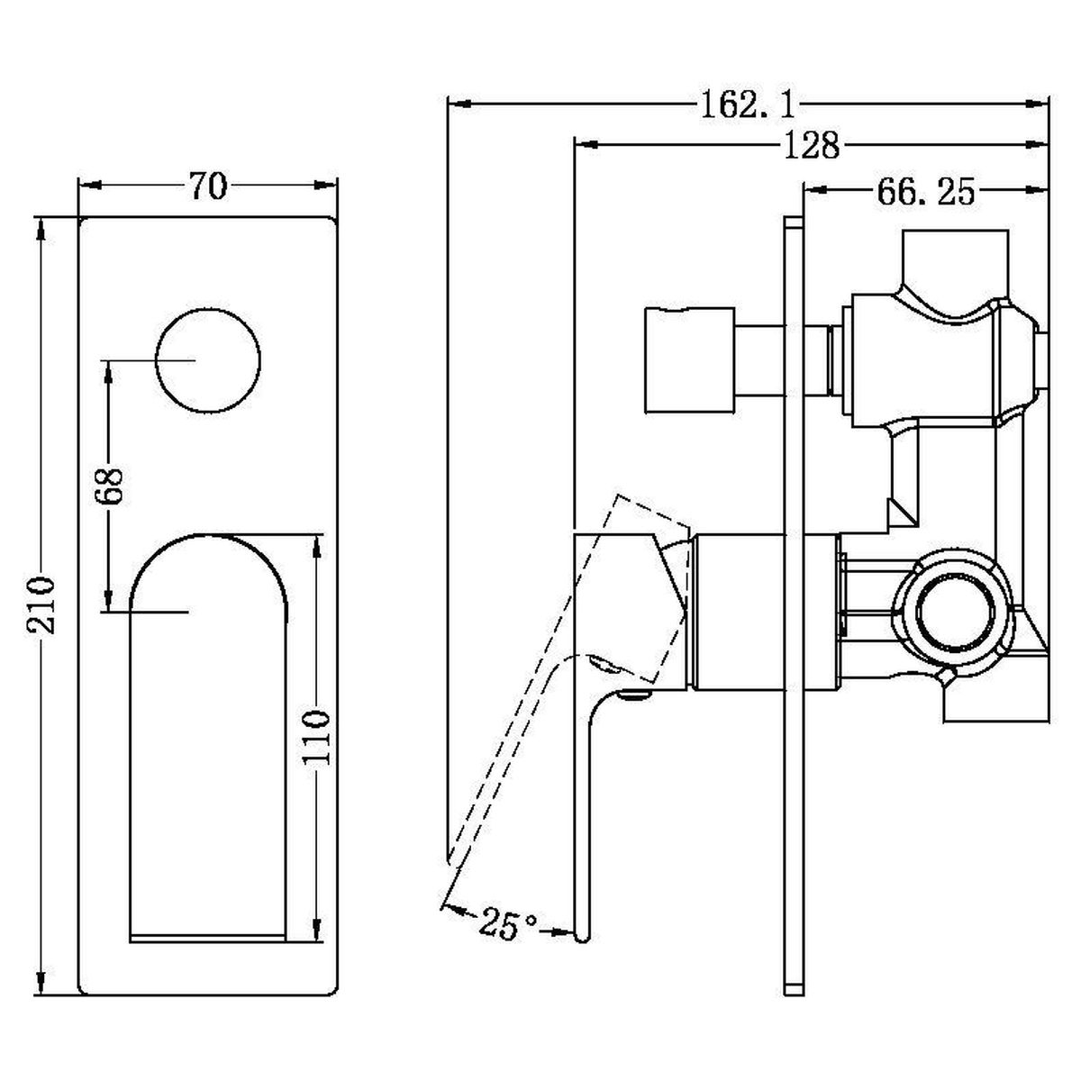 Bianca Shower Mixer With Divertor - Chrome