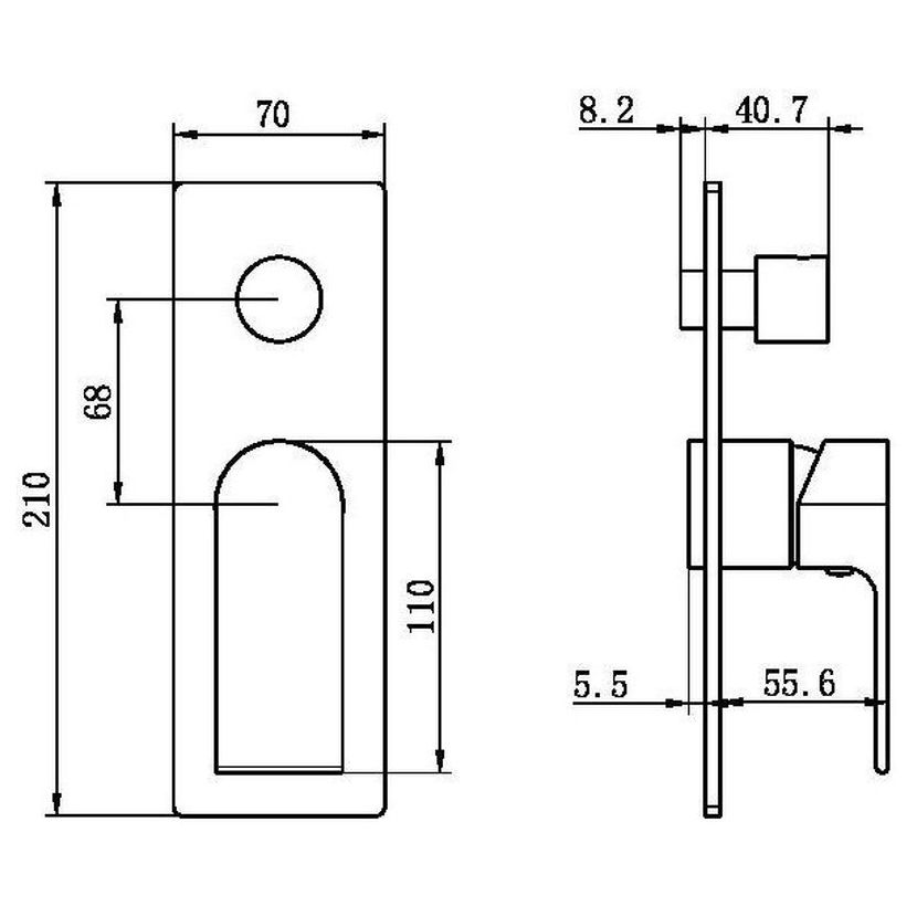Bianca Shower Mixer With Divertor Trim Kits Only - Chrome
