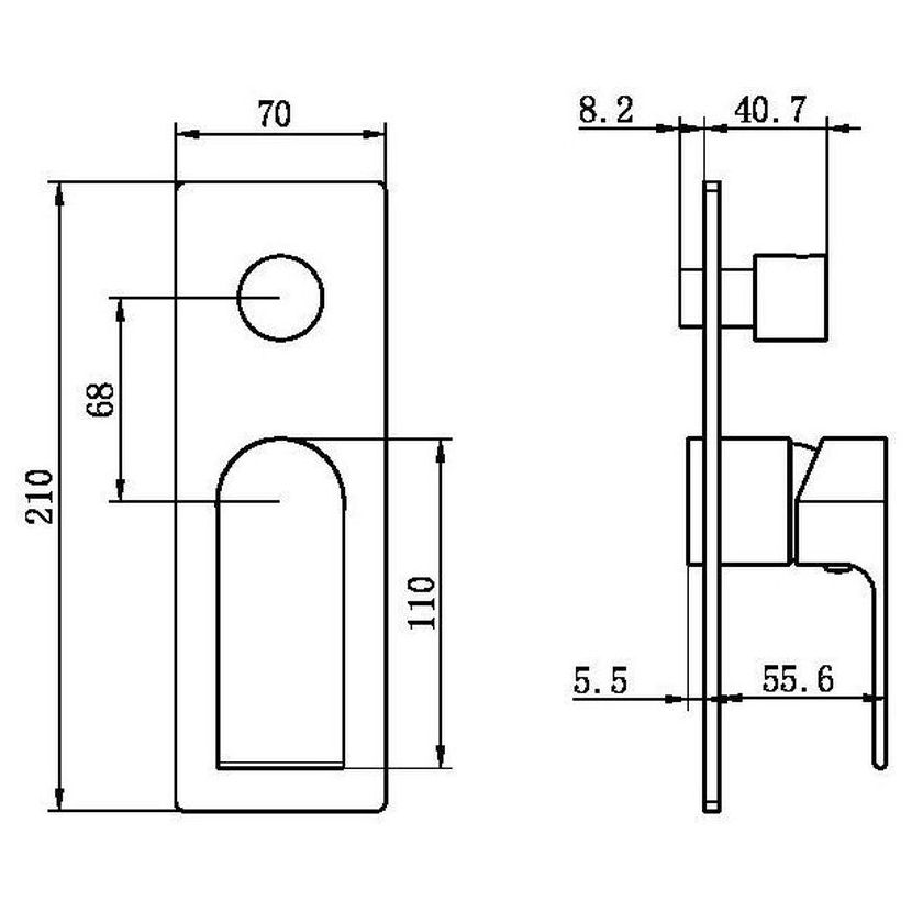 Bianca Shower Mixer With Divertor Trim Kits Only - Gun Metal
