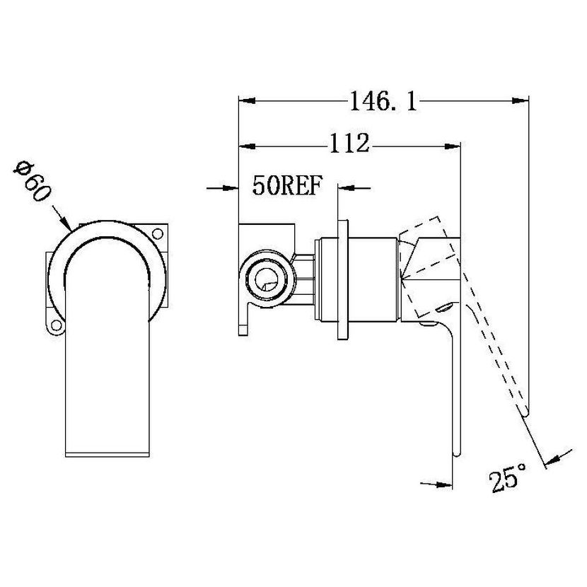 Bianca Shower Mixer 80mm Plate - Gun Metal