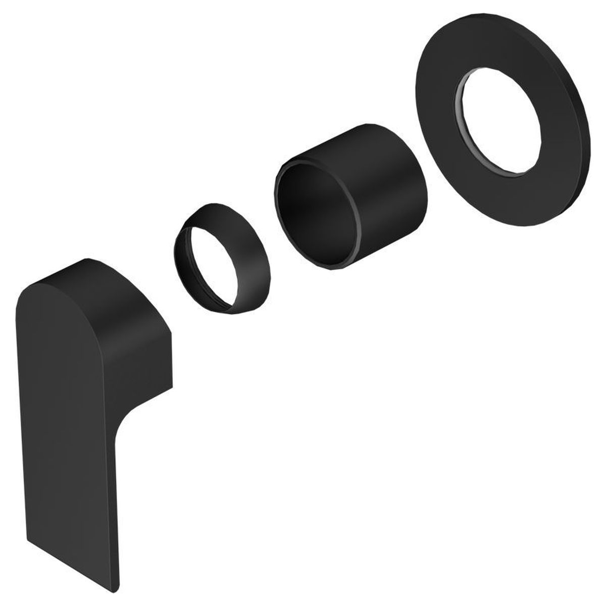 Bianca Shower Mixer 80mm Plate Trim Kits Only - Matte Black